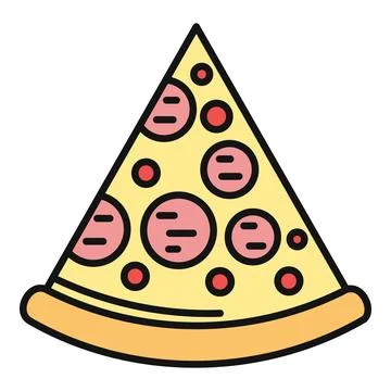 Pizza slice with pepperoni and cheese vector illustration Stock Illustration