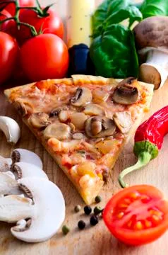 Pizza slice Stock Photos