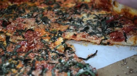 Pizza slice pick up Stock Footage 52933237