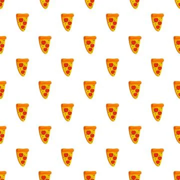 Pizza slice repeating pattern on white background イラスト素材