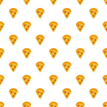 Pizza slice seamless pattern background Illustrazione stock
