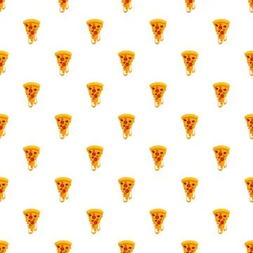 Pizza slice seamless pattern as food background 스톡 일러스트