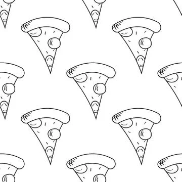 Pizza slice seamless pattern Stock Illustration