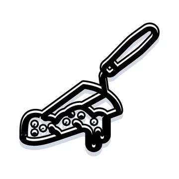 Pizza slice shaped as construction trowel concept Stock Illustration