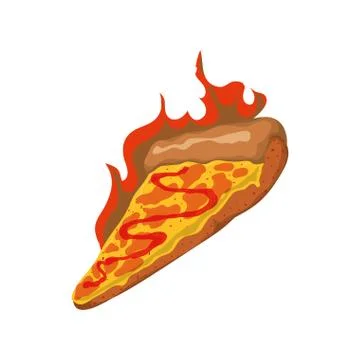 Pizza slice spicy sauce イラスト素材