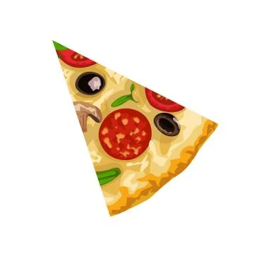 Pizza slice top view Stock Illustration