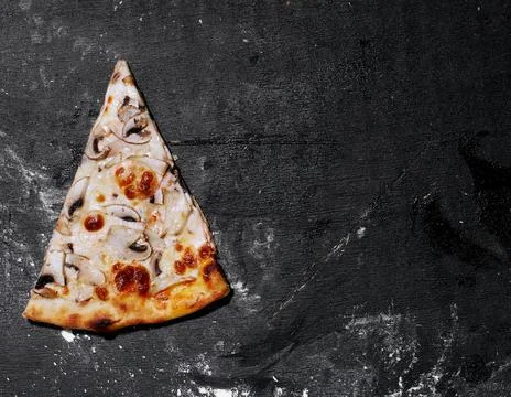 Pizza Slice top view Stock Photos