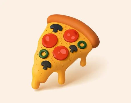 Pizza Slice vector 3d Icon Illustrazione stock