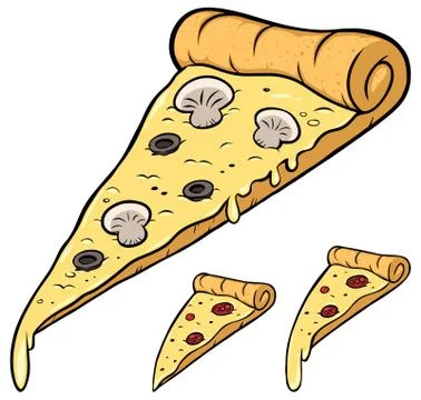 Pizza Slice on White Stock Illustration