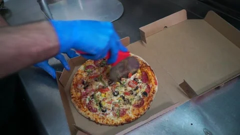 Pizza slicer Stock Footage 187174313