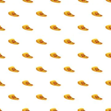 Pizza slices creating a seamless fast food pattern Stock Illustration