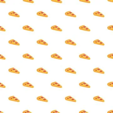 Pizza slices creating a seamless repeating pattern Stock Illustration