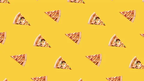 Pizza slices diagonal pattern Stock Footage 148275218