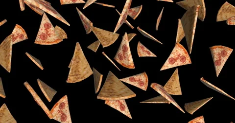 Pizza Slices falling slow motion Stock Footage 251839815