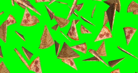 Pizza Slices falling slow motion Stockbeeldmateriaal 251840199