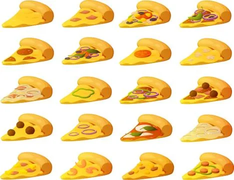 Pizza slices Stock Illustration