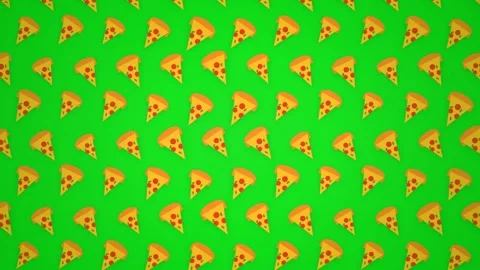 Pizza Slices Pattern on Green Screen Background. Stock Footage 336620424