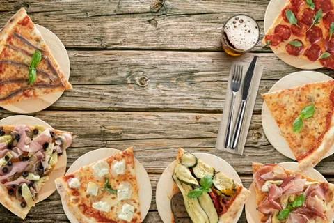 Pizza slices Foto stock