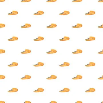 Pizza slices repeating pattern on white background Stock Illustration