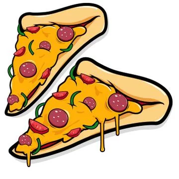 Pizza slices. Vector illustration Stock Illustration