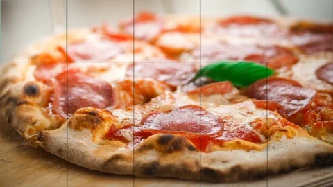 Pizza slide show modern dynamic presentation Stock Footage 127349820