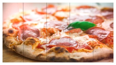 Pizza slide show modern dynamic presentation Stock Footage 127363058
