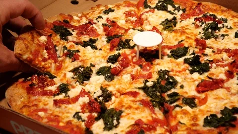 Pizza in slow motion. Stock-Footage 110821120