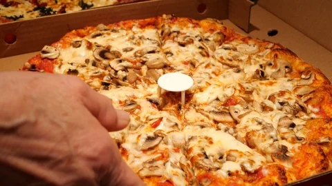 Pizza in slow motion. Stock Footage 110821270