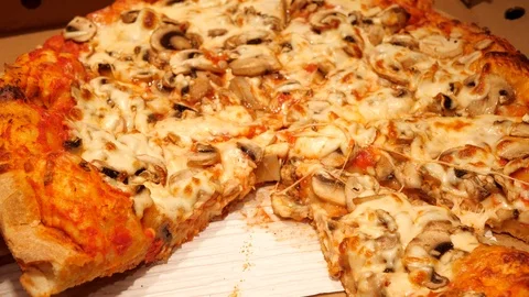 Pizza in slow motion. Stock Footage 110821397