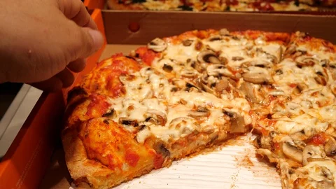 Pizza in slow motion. Stock Footage 110821411
