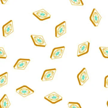 Pizza spinach isometric icon seamless pattern Stock Illustration
