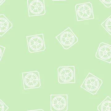 Pizza spinach line vector seamless pattern Stock Illustration