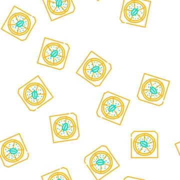 Pizza spinach vector seamless pattern イラスト素材