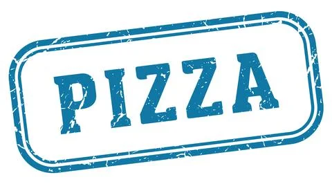 Pizza stamp. pizza rectangular stamp on white background Stock Illustration