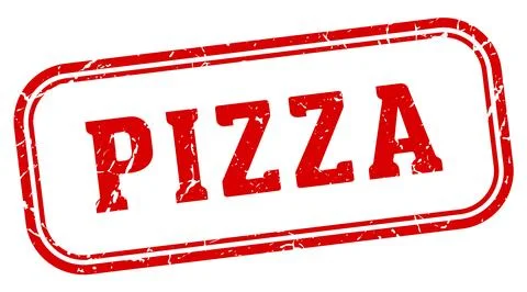 Pizza stamp. pizza rectangular stamp on white background Stock Illustration