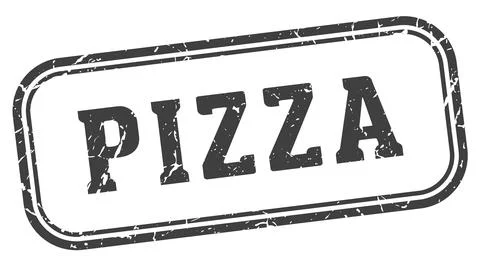 Pizza stamp. pizza rectangular stamp on white background Stock Illustration