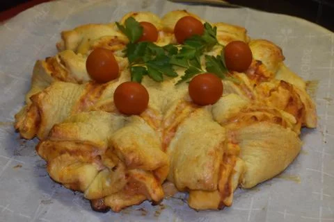 Pizza Star Bread - Pull Apart -1 Stock Photos