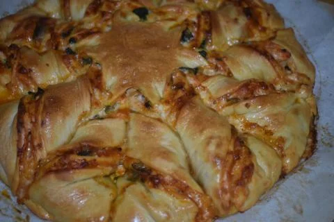 Pizza Star Bread - Pull Apart -3 Stock Photos