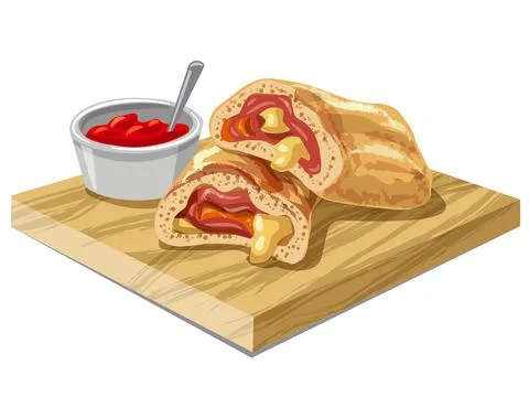 Pizza stromboli Stock Illustration