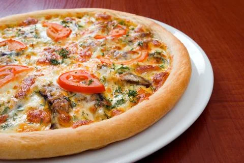 Pizza .studio. ,close-up Stock-Fotos