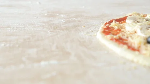 The pizza on the table. The food on the table Stock Footage 65620589