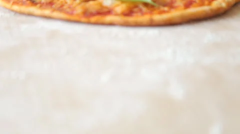 The pizza on the table. The food on the table. Stock Footage 65623108