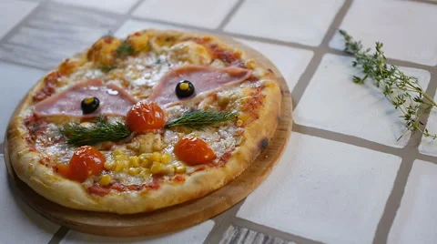 The pizza on the table. The food on the table, salad, pizza, Stock Footage 67746701