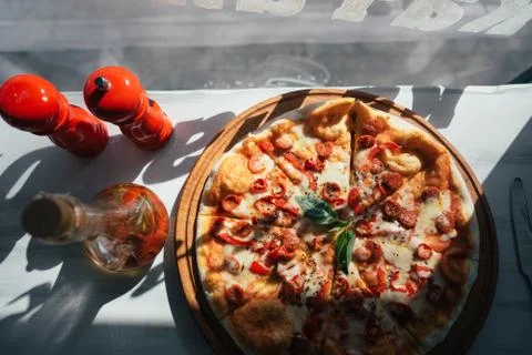 Pizza on the table Stock Photos