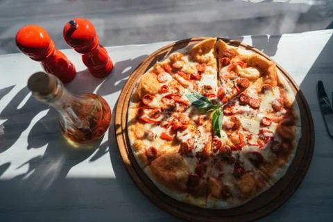 Pizza on the table Stock Photos