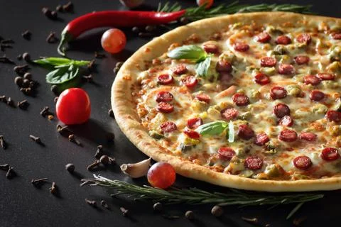 Pizza on the table Stock Photos