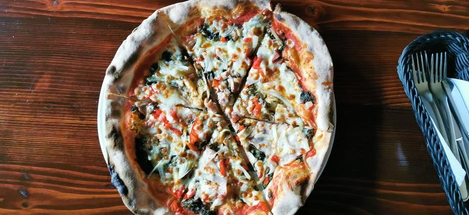Pizza on the table Stock Photos
