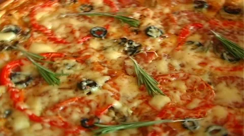 Pizza on the table rotates Stock-Footage 61269975