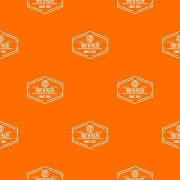 Pizza tasty pattern vector orange Stock Illustration