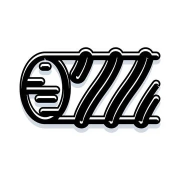 Pizza text written in modern script lettering イラスト素材